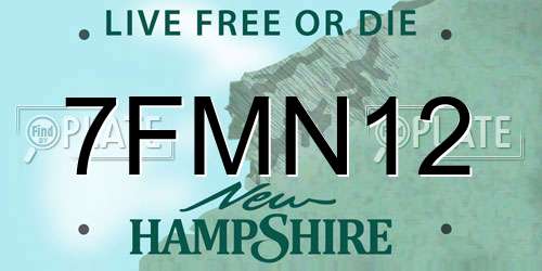7FMN12 New Hampshire License Plate