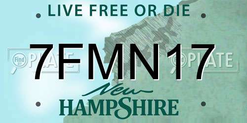 7FMN17 New Hampshire License Plate