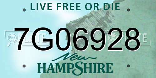 7G06928 New Hampshire License Plate