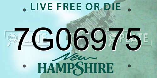 7G06975 New Hampshire License Plate