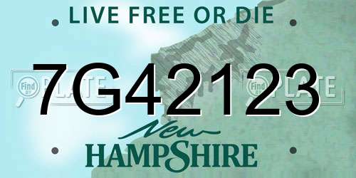 7G42123 New Hampshire License Plate