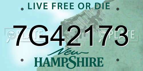 7G42173 New Hampshire License Plate