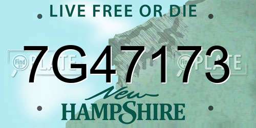 7G47173 New Hampshire License Plate