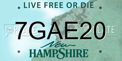 7GAE20 New Hampshire License Plate