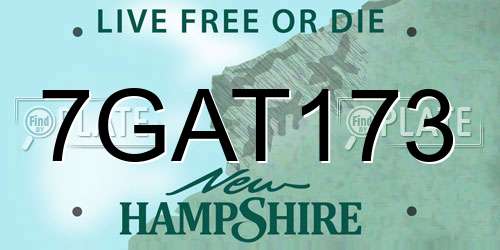 7GAT173 New Hampshire License Plate