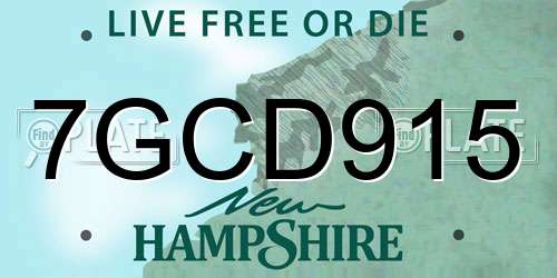 7GCD915 New Hampshire License Plate