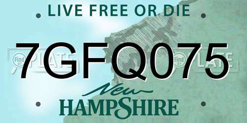 7GFQ075 New Hampshire License Plate