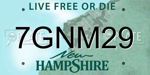 7GNM29 New Hampshire License Plate