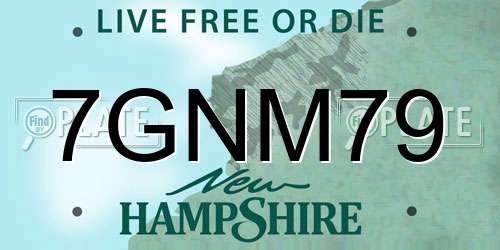 7GNM79 New Hampshire License Plate