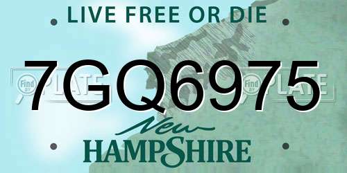 7GQ6975 New Hampshire License Plate
