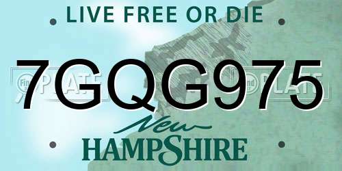 7GQG975 New Hampshire License Plate