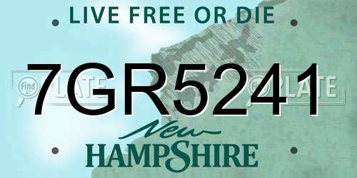 7GR5241 New Hampshire License Plate