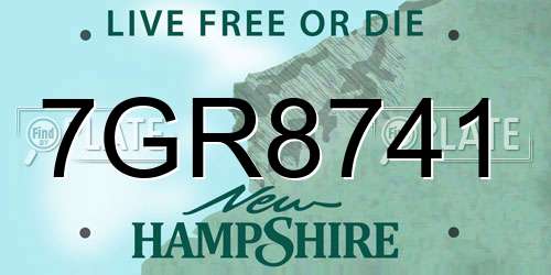 7GR8741 New Hampshire License Plate