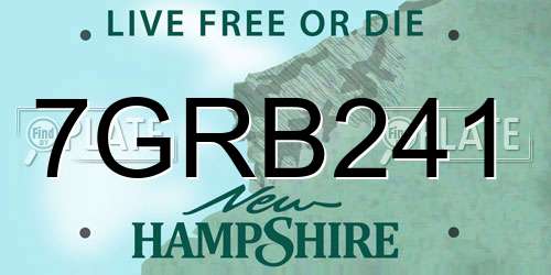 7GRB241 New Hampshire License Plate