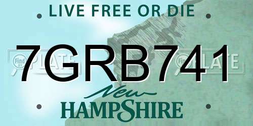 7GRB741 New Hampshire License Plate