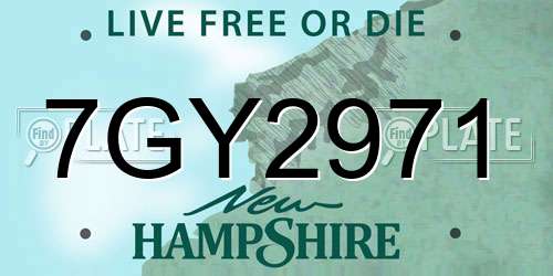 7GY2971 New Hampshire License Plate
