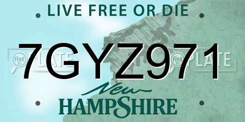 7GYZ971 New Hampshire License Plate