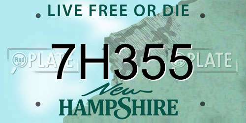 7H355 New Hampshire License Plate