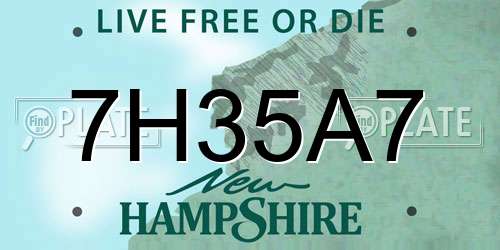 7H35A7 New Hampshire License Plate