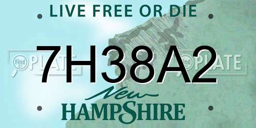 7H38A2 New Hampshire License Plate