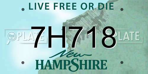 7H718 New Hampshire License Plate