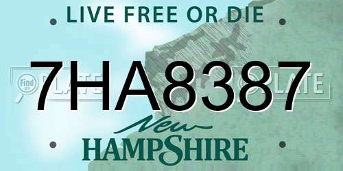 7HA8387 New Hampshire License Plate