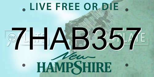 7HAB357 New Hampshire License Plate