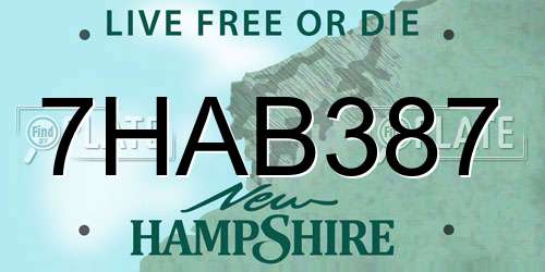 7HAB387 New Hampshire License Plate