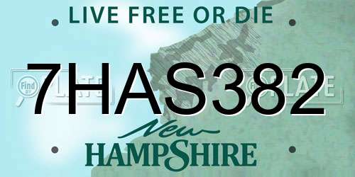 7HAS382 New Hampshire License Plate