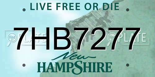 7HB7277 New Hampshire License Plate