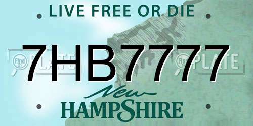 7HB7777 New Hampshire License Plate