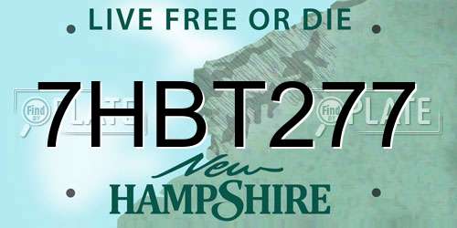 7HBT277 New Hampshire License Plate