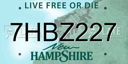 7HBZ227 New Hampshire License Plate
