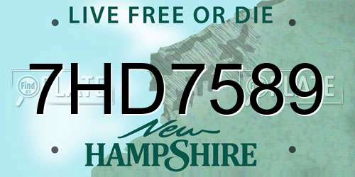 7HD7589 New Hampshire License Plate