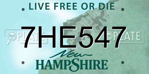 7HE547 New Hampshire License Plate