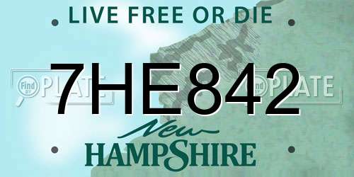 7HE842 New Hampshire License Plate