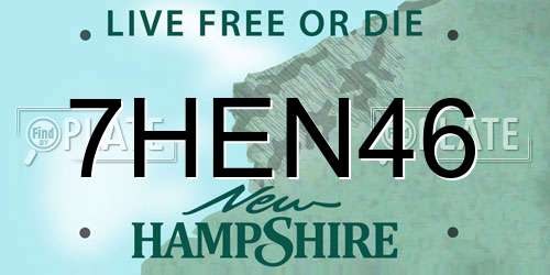 7HEN46 New Hampshire License Plate