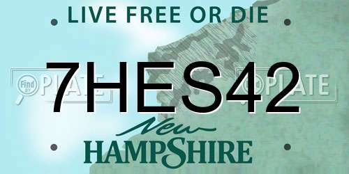7HES42 New Hampshire License Plate