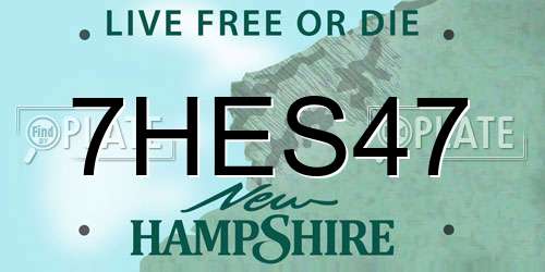 7HES47 New Hampshire License Plate