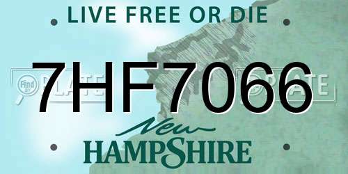 7HF7066 New Hampshire License Plate
