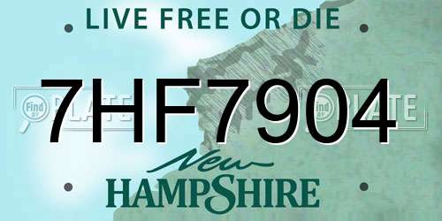 7HF7904 New Hampshire License Plate
