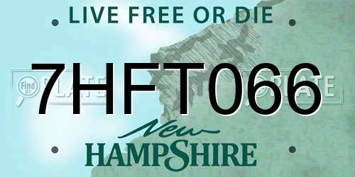 7HFT066 New Hampshire License Plate