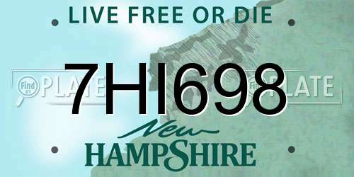 7HI698 New Hampshire License Plate