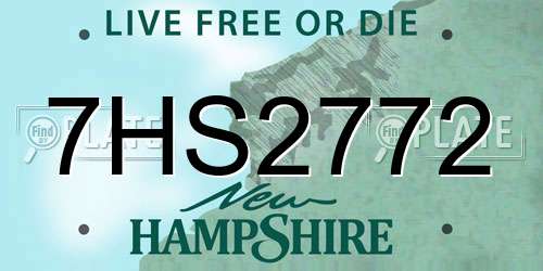 7HS2772 New Hampshire License Plate