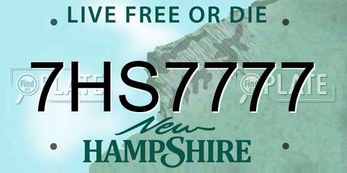 7HS7777 New Hampshire License Plate