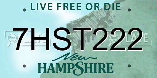 7HST222 New Hampshire License Plate