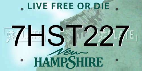 7HST227 New Hampshire License Plate