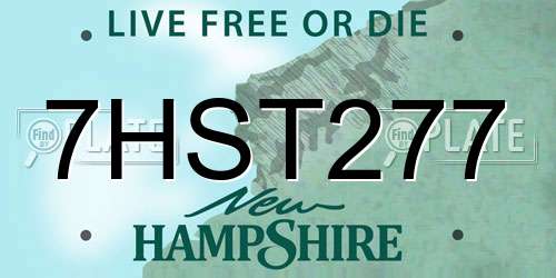 7HST277 New Hampshire License Plate