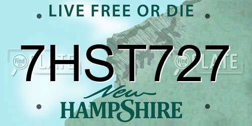 7HST727 New Hampshire License Plate