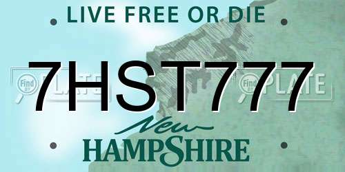 7HST777 New Hampshire License Plate